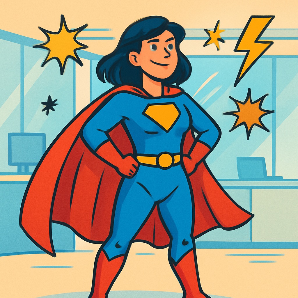 Illustration of a superhero figure symbolizing transferable skills in a career change.